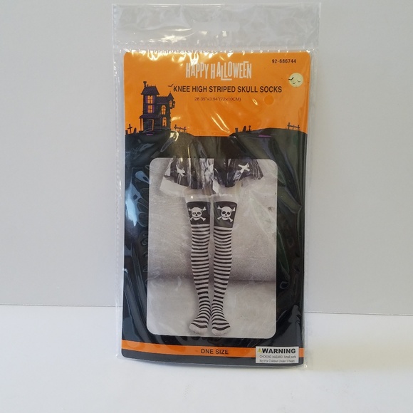 Happy Halloween Accessories - Thigh high skull stockings